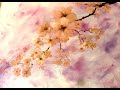 Ветка вишни акрилом. Задний фон пленкой.Sakura in acrylic. Create background