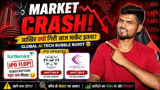 Stock Market Crash Today 🚨 AI Bubble Burst? Turtlemint IPO Flop &amp; All IPO Updates