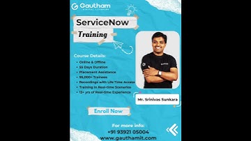 ServiceNow Training :  ITSM - Admin, Development and Implementation.  #servicenowtraining