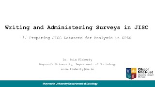 Preparing JISC Datasets for Analysis in SPSS