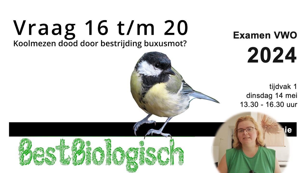 Biologie examen VWO 2024 1e tijdvak Vraag 16 tm 20 - YouTube