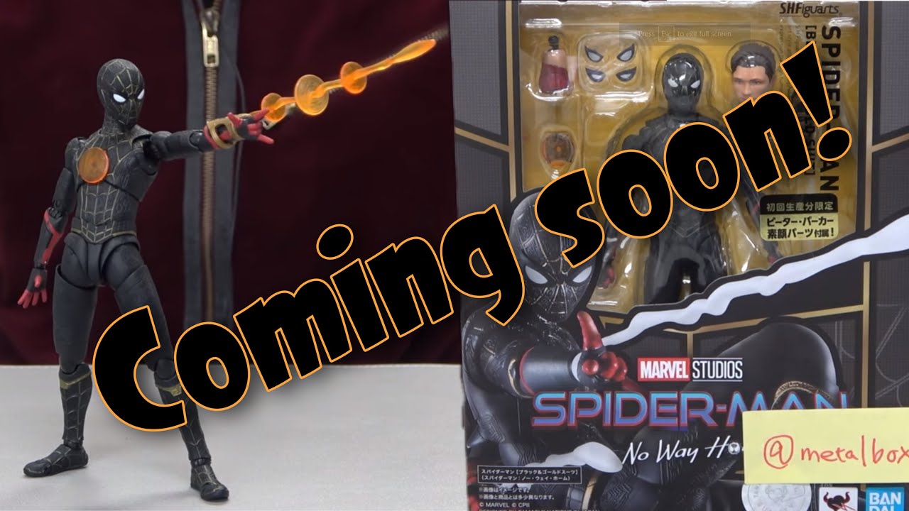 SH Figuarts Spider-Man Black & Gold Suit Preview from No Way Home