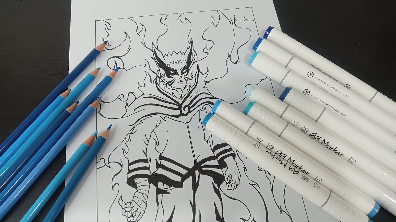 COLORING Naruto Baryon Mode using Blue part 1 - YouTube