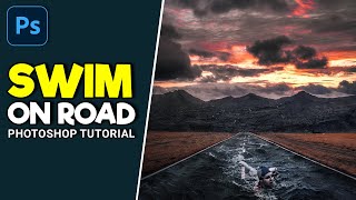 Swimming in Road Photoshop Manipulation | Photoshop Tutorial