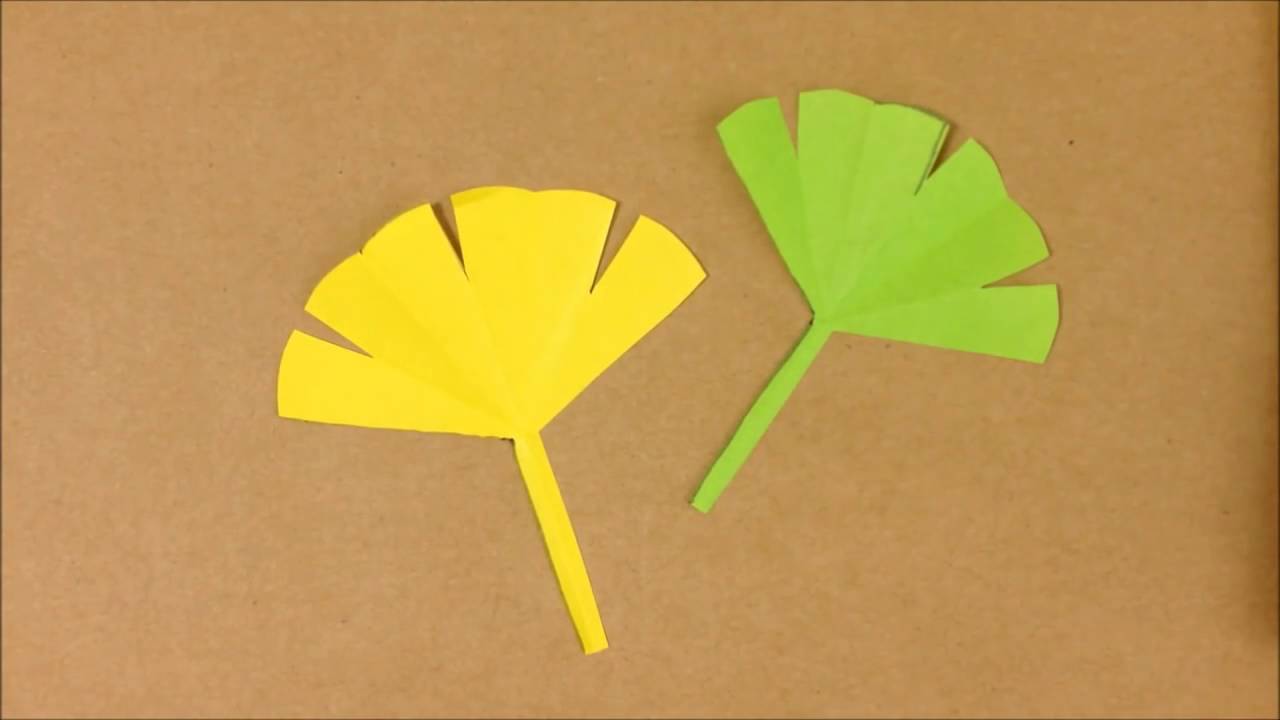 折り紙 いちょう の切り方 Origami Ginkgo Youtube