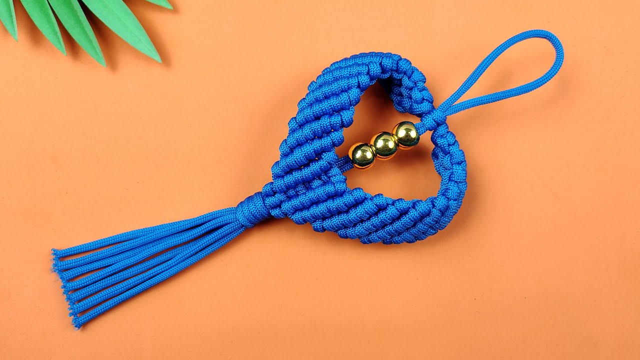 CORAZÓN de paracord súper fácilllavero | How to make a Paracord Key Chain Handmade DIY Tutorial #44
