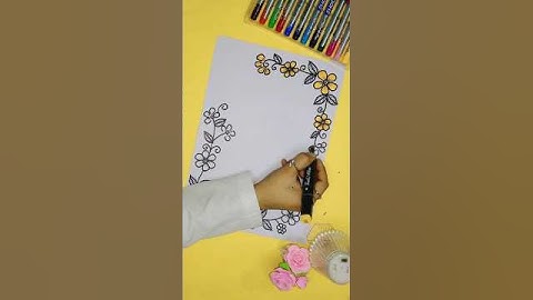 Project Border Design/Beautiful Satisfying Border Design 💛 #shorts #projectfiledecoration #ytshorts