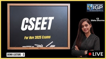 CSEET || Economics & Env || Demo-2 || By Disha Sharma
