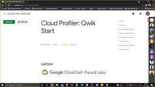 Cloud Profiler: Qwik Start [GSP209] | Qwiklabs | Google Cloud Platform