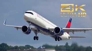 (4K) Airbus A321-271NX NEO Delta Air Lines N504DZ departure and arrival at Airbus Hamburg XFW