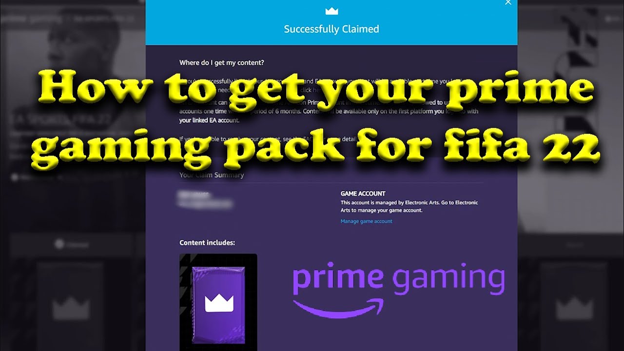 Claim November  prime gaming pack fifa 22 