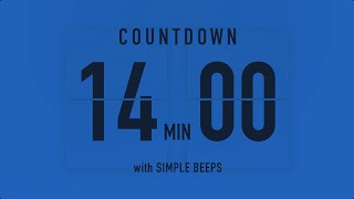 14 Minutes Countdown Flip Timer / + Cymbal + 5 Min Left Alert💥