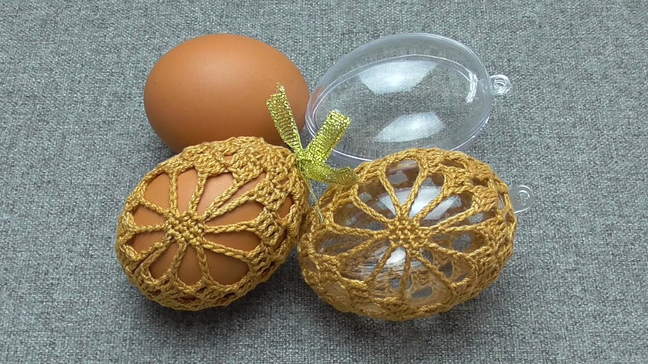 Koszulka na jajko - Wzór 8 / Pisanka na wypełnieniu plastikowym/akrylowym 6cm - Wzór 5 - Szydełko