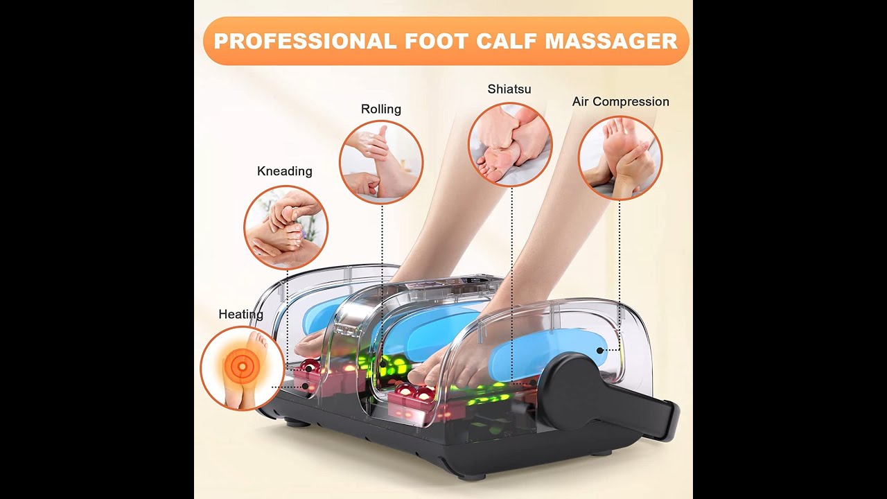 Tiscare TISSCARE Shiatsu Foot Massager Machine w/ Remote & Heat for Plantar ...
