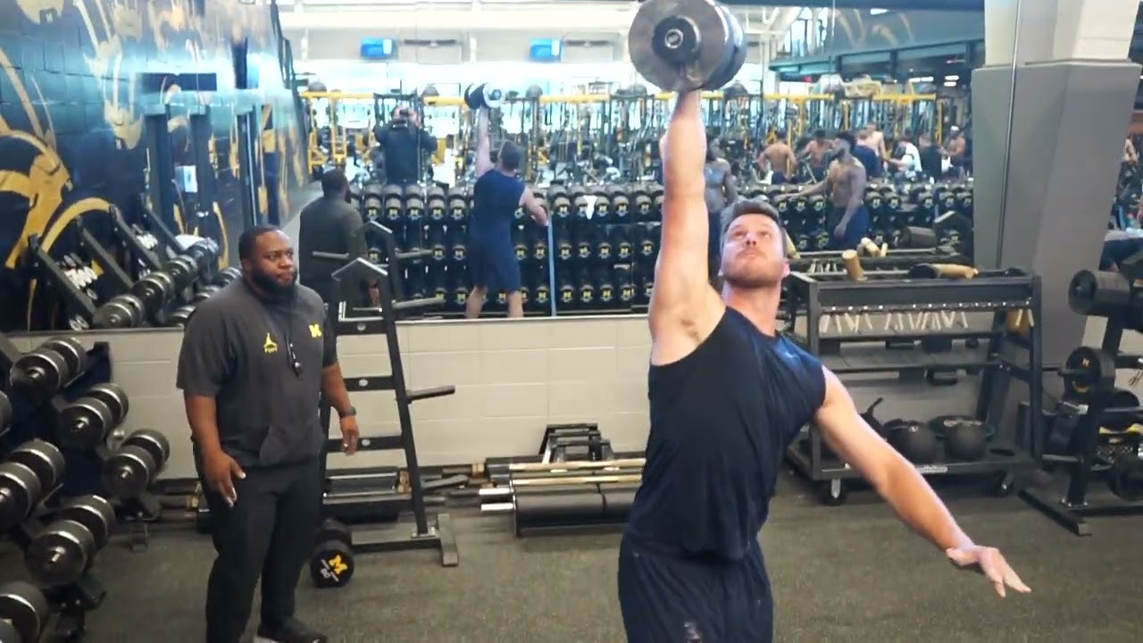Michigan EDGE Julius Welschof  TGU w/160lb dumbell
