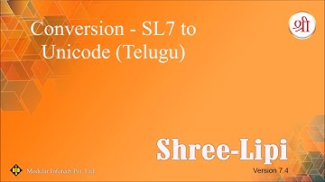 Conversion - SL7 to Unicode (Telugu)