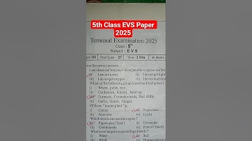 5th Class EVS Paper 2025 #class5 #computer #paper #exam #shorts #viral #trending #song #mpboard