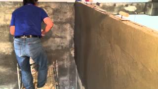 Sand and Cement Rendering on Brick Wall, Top Section of Wall, Final Coat, Part 3