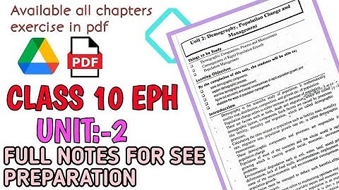 SEE EPH UNIT :-2 NOTES ( Demography, population change and management)