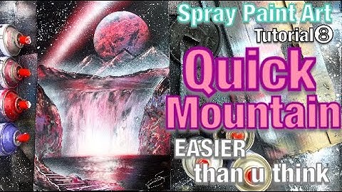 [howto]spray paint QUICK MOUNTAIN in EASY way/learn spray paint art tutorial for beginners