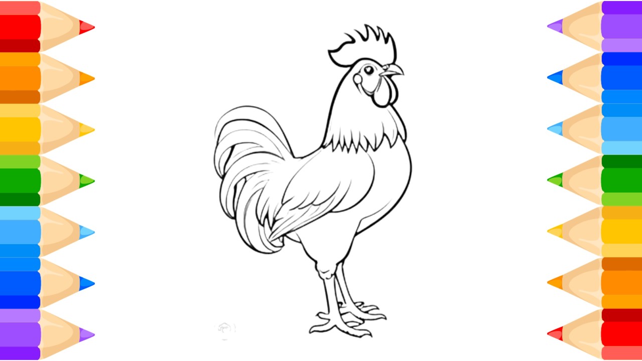 Как нарисовать курицу: рисование, раскрашивание и рисование для детей и малышей_🌈🎨@midulart