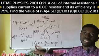 Vd40. UTME PHYSICS 2001 Q21. By Okafor PC 