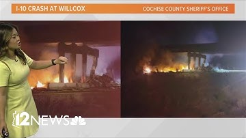 Fatal semi-truck crash causes massive I-10 overpass damage near Willcox
