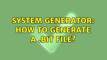 System Generator: How to generate a .bit file?