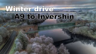 Winter drive along the A949 to Invershin