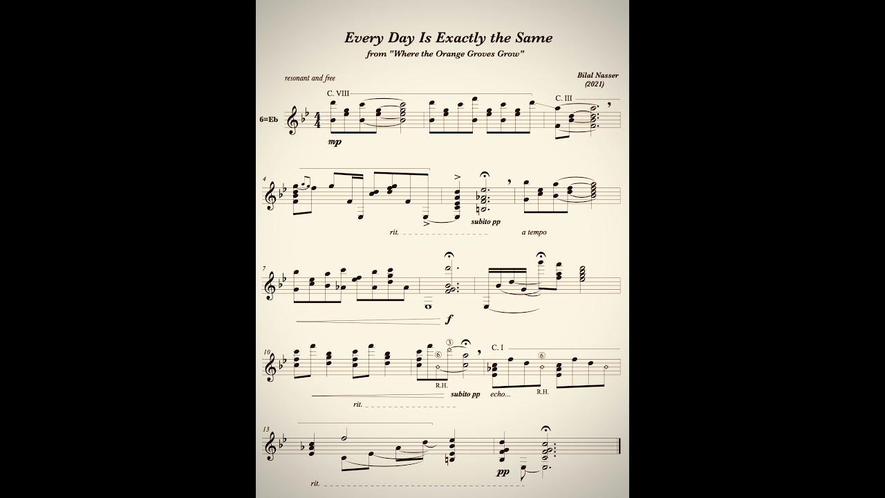 Every Day Is Exactly The Same score Audio YouTube