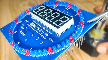 Rotating LED Digital Electronic Clock Kit, Light Control Temperature DS1302 C8051 MCU DIY
