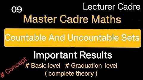 Countable And Uncountable Sets | Master cadre maths | Lecturer cadre maths