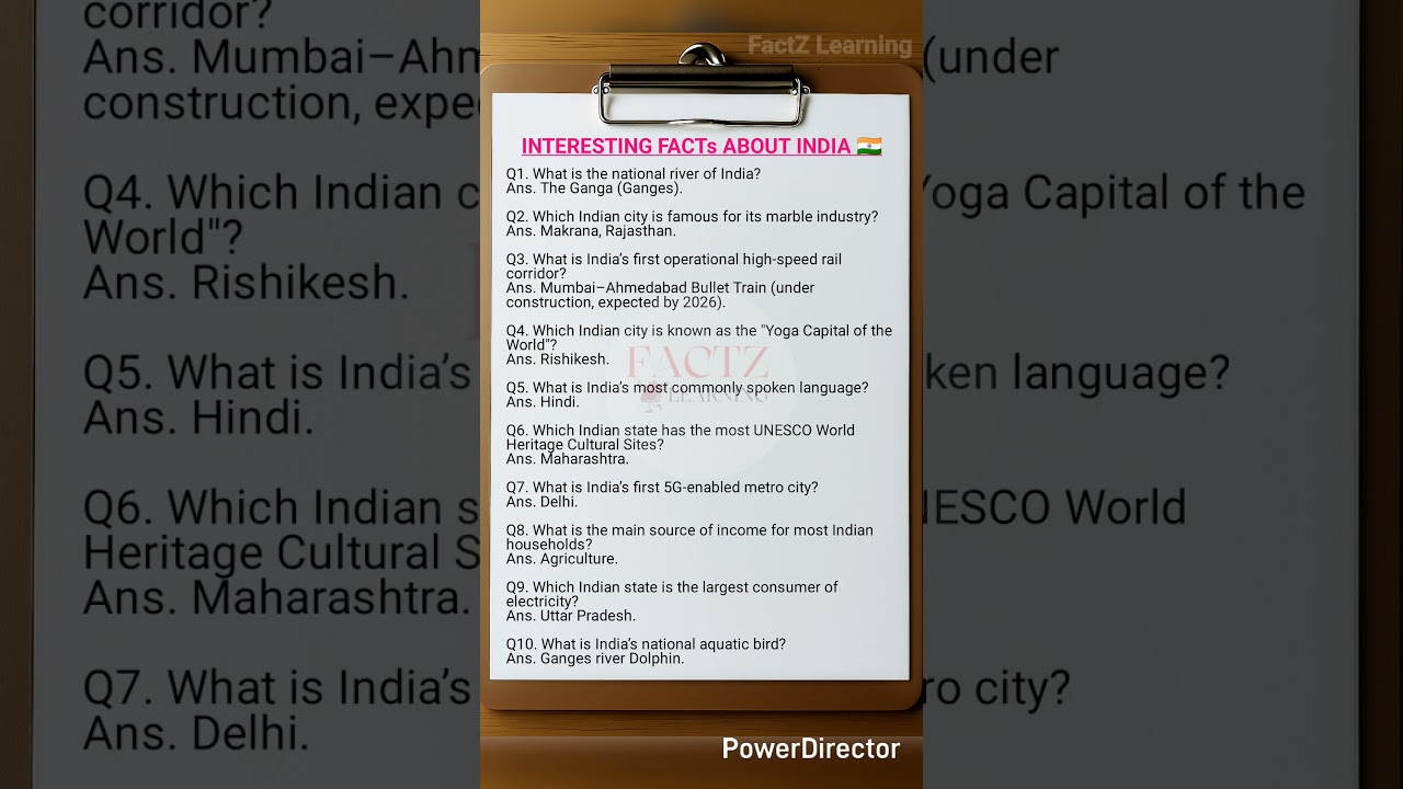 Top 10 Interesting Facts About India You Must Know! 🌏🔥 #IncredibleIndia #ViralShorts #IndiaFacts