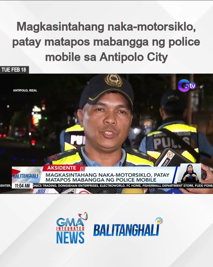 Magkasintahang naka-motorsiklo, patay matapos mabangga ng police mobile sa Antipolo...| Balitanghali