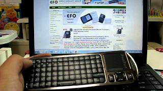 EFO Mini Wireless Keyboard, Mouse, Touchpad, 2 x learning IR remote control