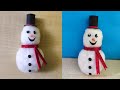 Snowman Cotton Craft | How to Make Snowman With Cotton | Diy | Christmas Decoration |Krithik's Kraft