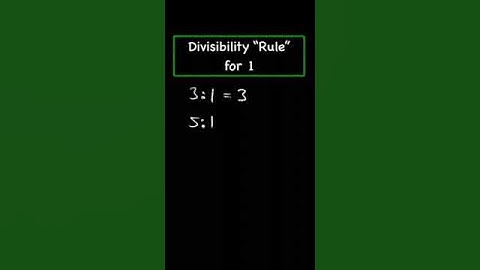 Divisibility "Rule" for 1