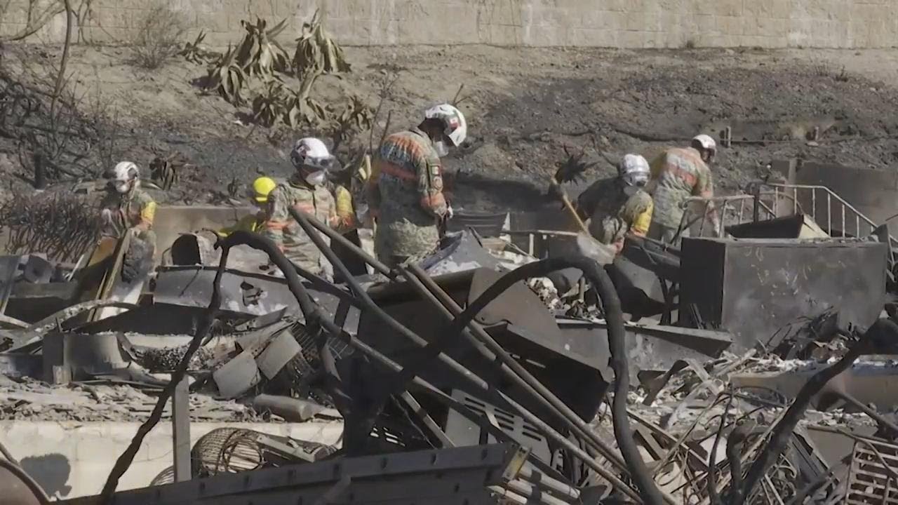 Rescue crews search through rubble of charred homes in Pacific ...