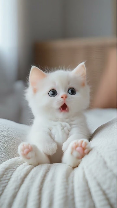 A white baby cat!! 😍 #cat #cute #lipsync #kitten #catlover