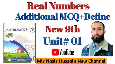 Ch#1Real Numbers | 9th Class Math | Important M.C.Q  | Rational & Irrational Numbers