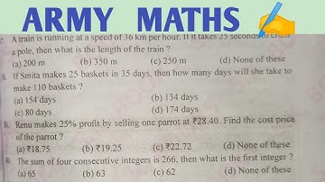Army exam maths important questions//set no. 04//#armygd#armyexam#armymaths