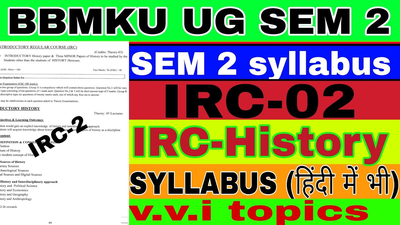 Bbmku Ug Sem2 Irc General Electives History Syllabus Exampattern2023