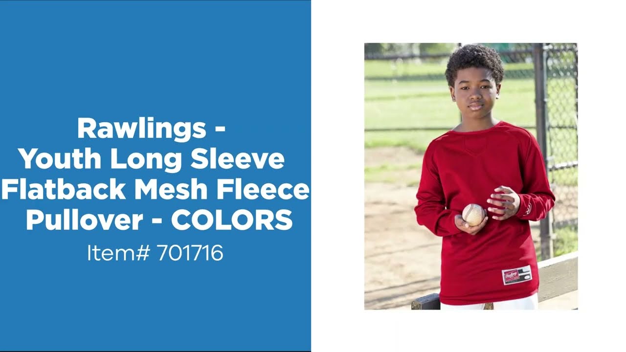 Promo Product Review: Rawlings - Youth Long Sleeve Flatback Mesh Fleece Pullover| AnyPromo 701716