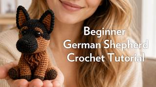 Crochet Cute German Shepherd Dog Beginner Tutorial | Cute Simple Animal Crochet Tutorial 🐕🦺