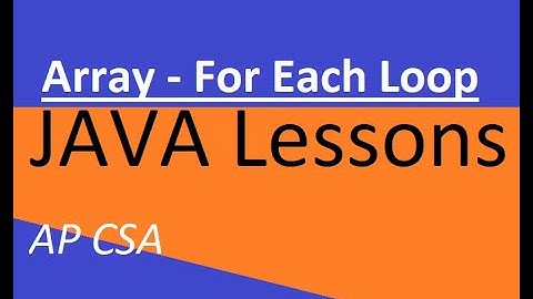 AP CSA Unit 6 For Each Loop in Arrays