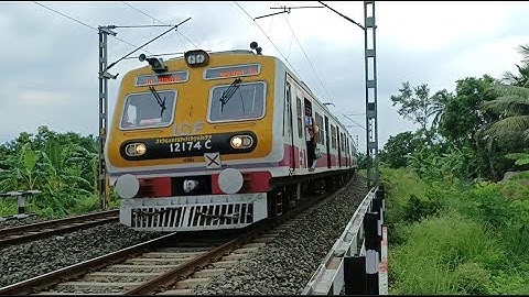 New Colourful ICF Emu Train : Howrah-Katwa Local High Speed Passing at Railgate