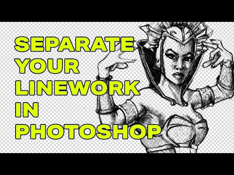 Separating your linework In Photoshop from a scanned image.