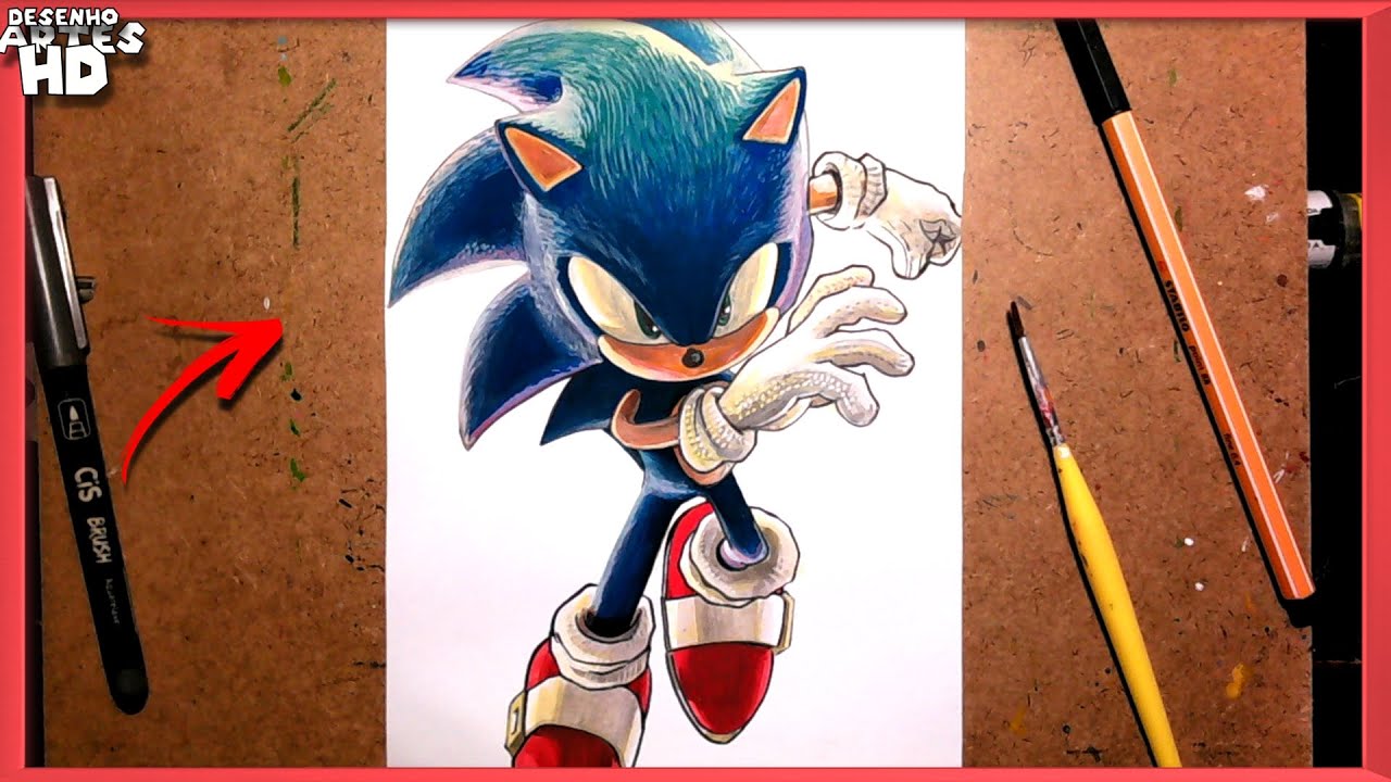 Como DESENHAR SUPER SONIC do Filme - Cómo DIBUJAR a SUPER SONIC de La  Película - DRAW SUPER SONIC 2 