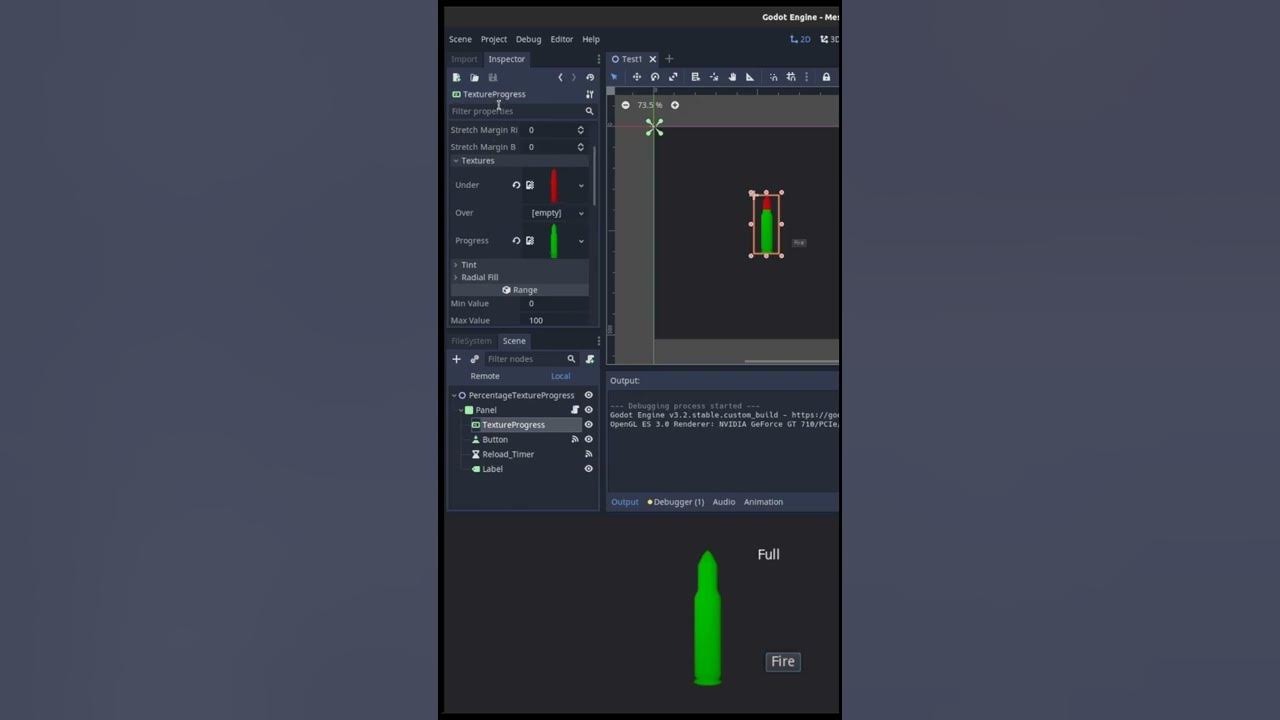 Godot Progress Bar effect percentage of time left. YouTube