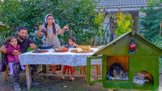 The Fastest Omelet Preparation with Fresh Bread for Breakfast | Caucasian Peasant Family!